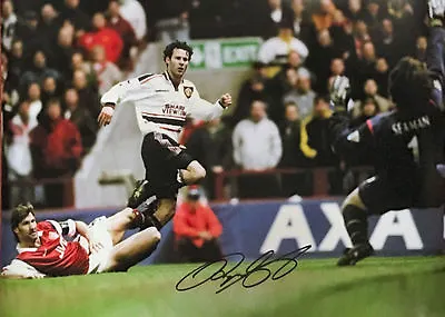 £95 • Buy RYAN GIGGS SIGNED 16 X20  MANCHESTER UNITED 1999 FA CUP FOOTBALL PHOTO PROOF COA