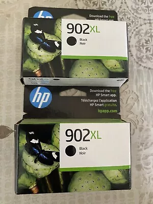 Genuine HP 902XL Black Ink Cartridges = Lot Of 2 - Jan 2024 Expiration Date • $45