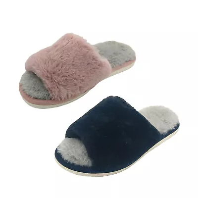 Panda Elbe Ladies Slippers Slip On Soft Fluffy Scuff Flexible Sole • $34.95