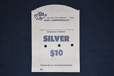 Vintage Commonwealth Bank Paper Money Bag - Silver $10 • $3