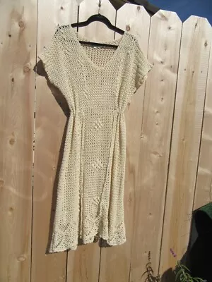 Vintage South Pacific Apparel Honolulu Crochet Knit Beach Cover Up Dress Size XL • $40