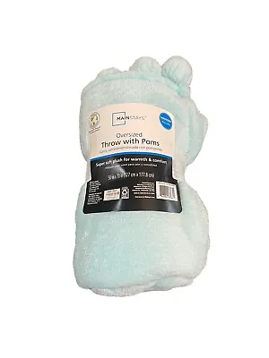 Mainstays Oversized Plush Throw With Pops 50 ×70  Aqua Sparkle Light Teal New • $9.99
