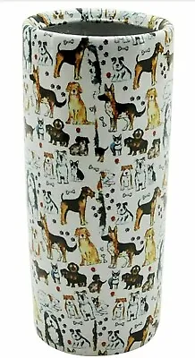 Classic Umbrella Stand Ceramic 18  Round Tall Breeds Or Dog Stick Holder Storage • $43.57