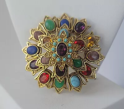 Gorgeous Rare Vtg Graziano Tulip Sunburst Brooch • $22.13