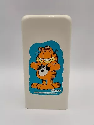 Vintage Garfield In Bow Tie Dixie Cup Countertop Dispenser White Plastic 7 Inch • $9.99