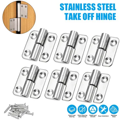 4pcs Lift Off Hinge Butt Door Hinges Right Handed Small Flag Hinges 37mm Long UK • £8.89