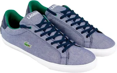 New LACOSTE Grad Vulc Canvas Shoes Mens Casual Designer Footwear 60% OFF SALE • £34.95