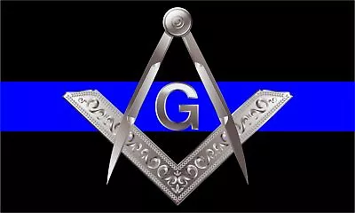 Thin Blue Line Masonic MAGNET Square & Compass Reflective MAGNET Various Sizes • $18.99
