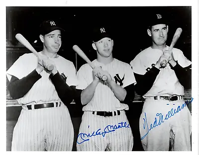 Mickey Mantle & Ted Williams Dual Signed Beckett 8x10 Photograph Autograph Hof . • $425