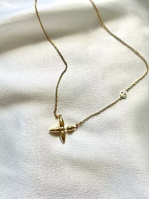 Louis Vuitton Louisette Necklace Gold Monogram Flower Necklace • $185