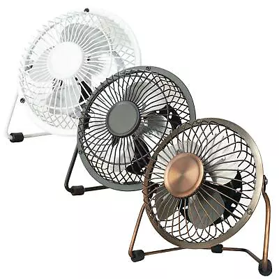 £7.99 • Buy USB Desktop 4 Inch Mini Fan Desk Small Table Tilting Cooling Metal Shell 360°