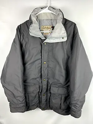 Vintage Cabela's Jacket Mens L Goretex Gray Insulated Parka Pockets Hunting Logo • $63.99