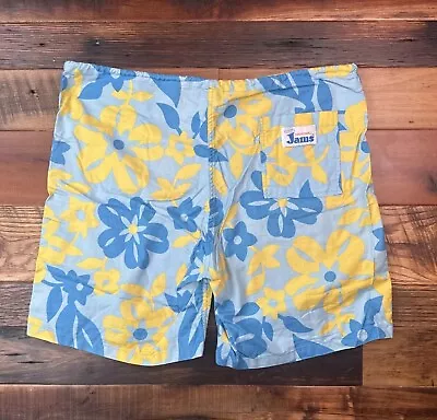 Vintage Original Jams Surf Line Shorts Mens Medium Blue Floral Hawaii Surf ~Mint • $39.99