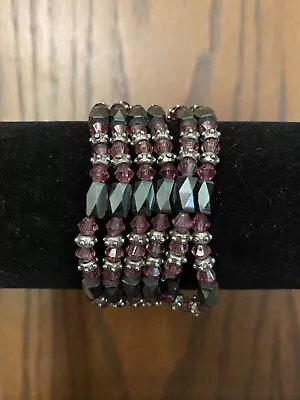 Magnetic Hematite Pink Black Wrap Around Necklace Bracelet Nice • $9.95