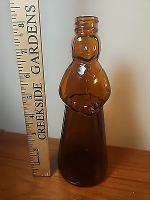 Vintage 1960s Mrs Butterworth's Amber Bottle Indented Bottom • $10