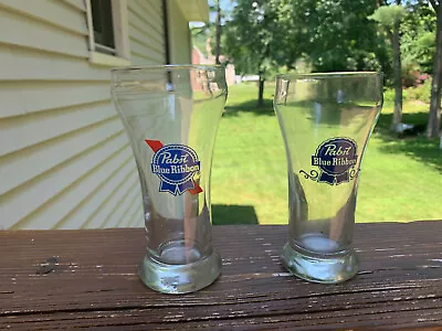 2 Pabst Blue Ribbon Beer Pilsner Glasses • $16.99