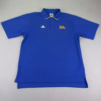 Vintage UCLA Bruins Polo Shirt Mens Large Blue Adidas Team Rugby Golf 2001 Y2K ^ • $20.98