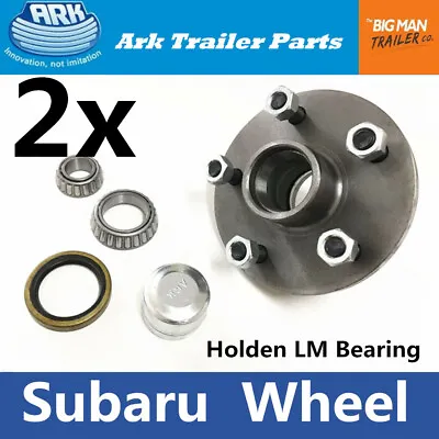ARK Trailer 2x Hubs Subaru 5 Stud Wheel Lazy Hub Holden LM Bearings Kits SH150 • $104.50