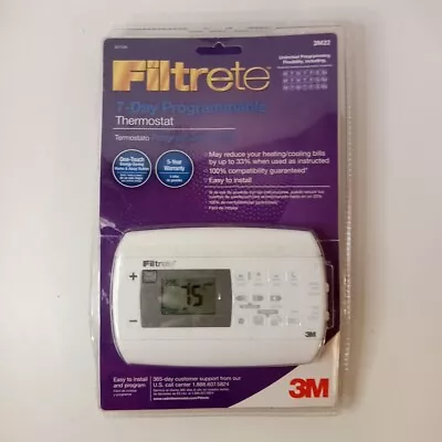 Filtrete Model 3M22 Thermostat 7 Day Programmable Energy Saver Easy Install  • $27.99