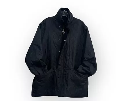 Barbour  Polarquilt Long Zip Up Jacket Men’s Sz. Large Black • $71.95