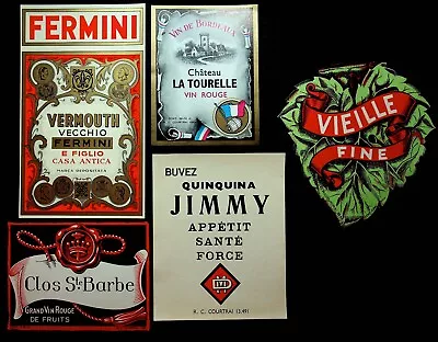 Vintage Lot Of New Unsed Five Wine Labels For Framing - A12-26 • $13