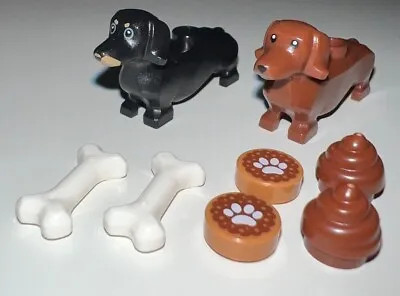 NEW LEGO Dog Dachshund Reddish Brown Black • $11.50