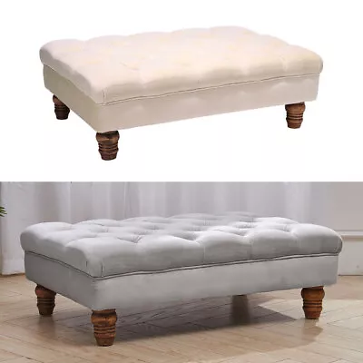 Chesterfield Stool Footstool Velvet Padded Hallway Footrest Bench Coffee Table • £65.95