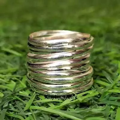 925 Sterling Silver Spiral Band RingWomen Band RingMan Band RingHandmade Ring • $12.34