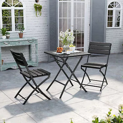 Folding Bistro Set Outdoor Garden Patio Table & Chairs Seating Summer Furniture • £59.95