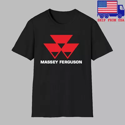 Massey Ferguson Tractor Logo Men's Black T-shirt Size S-5XL • $19.52