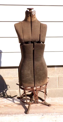 $399.99 • Buy Antique Dress Form Steel Cage Cast Iron Clawfoot Mannequin Dressmakers Dummy VTG