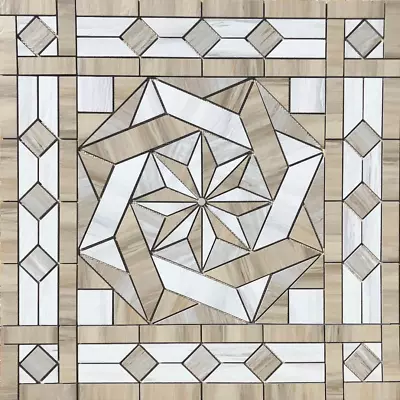 36  X 36  Tile Medallion Deco Mosaic Accent - Happy Floors Paint Stone Series • $295