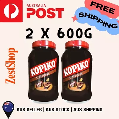 2 JARS!!! Kopiko Coffee Candies Jar 2 X 600g Real Coffee Extract - AUS STOCK • $49.95