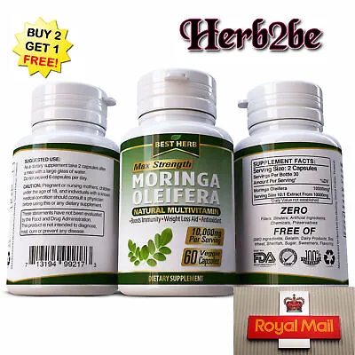 £15.99 • Buy Moringa Oleifera LEAF EXTRACT PILLS 10,000mg SUPERFOOD 100% Multivitamin Pill