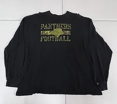 Vintage Carolina Panthers Camo Logo Black Long Sleeve Shirt NFL Men’s Size XXL • $6.74