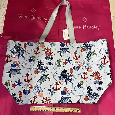 NEW Vera Bradley Turtle Anchor Boat Family Large Tote Pool Beach Bag Reactive XL • $69.95