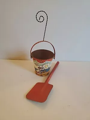 Vintage J Chein Beach Kids Sand Pail & Shovel Tin Toy   • $38