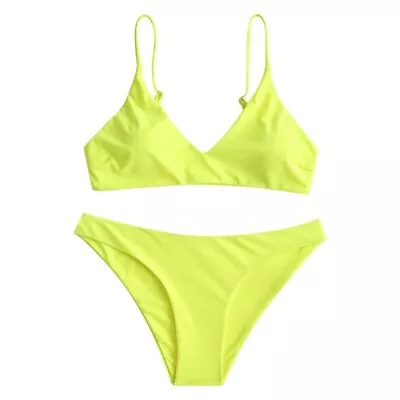 $19.99 • Buy ZAFUL Womens Solid Spaghetti Strap Bralette Bikini Set Two Piece Swimsuit 6