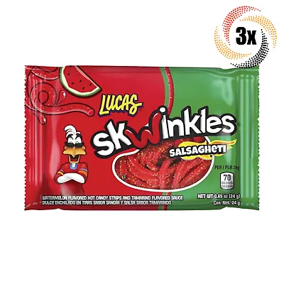 3x Packs Lucas Shwinkles Salsagheti Watermelon Flavor Mexican Candy | .85oz • $7.69