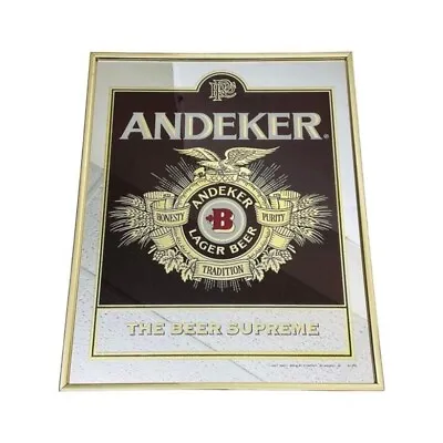 Vintage 1983 Andeker Lager The Beer Wall Hanging Bar Sign Mancave Mirror PABST • $34.99