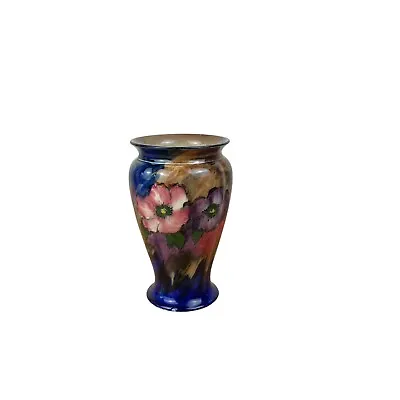 H & K Tunstall Porcelain Vase Small Flowers Vintage Blue Hand Painted In England • £45