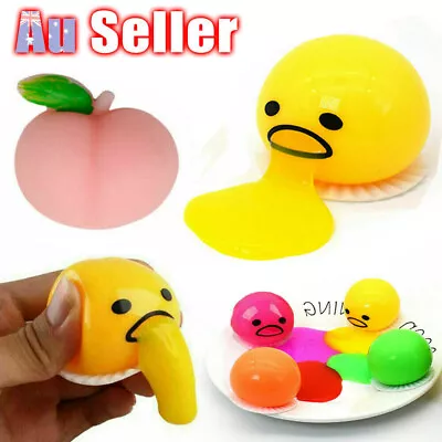 Squishy Puking Egg Yolk Squeeze Ball With Yellow Goop Anti-Stress Relief Toy NEW • $9.99