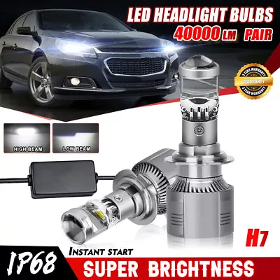 2x H7 Mini Projector LED Headlight Bulb Kit High Low Beam LHD 6000K Bright White • $41.59