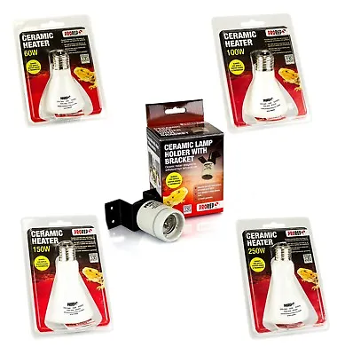 ProRep Ceramic Heater Emitter Reptile Lamp Holder Bracket 60w 100w 150w 250w • £19.62