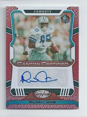 Michael Irvin 2023 Certified Canton Certified Signature Mirror Red  Auto #21/25 • $93