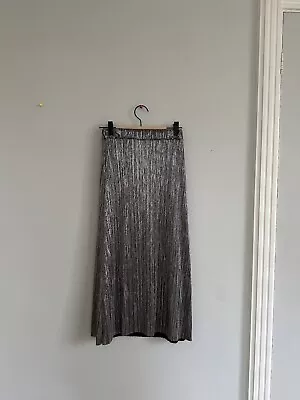 Stradivarius Metallic Pleated Skirt Size M • £7.99