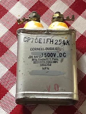 Cornell Dublier Capacitor 0.25uf 1500VDC CP70E1FH254K • $7.99