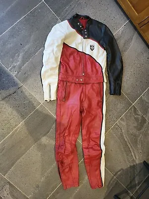 Harro Gualitut Leather Motorcycle 2 Piece Vintage Race Suit Size 98 • $105.82