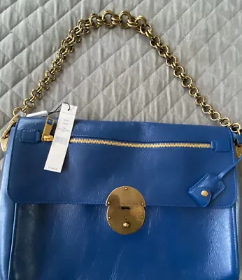 MARC JACOBS “Gotham” Blue W/ Antique Gold Shoulder Bag Made In Italy $1950 NWT • $299.99