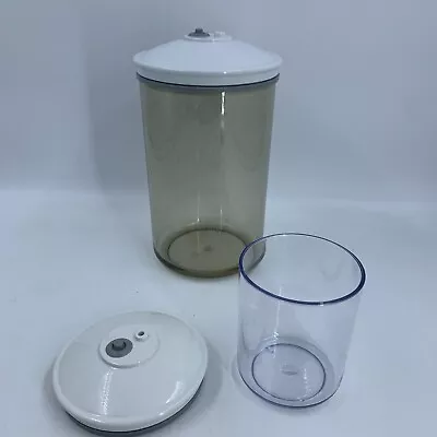 $30.92 • Buy Food Saver Snail Containers Canisters 2 Lids Vacuum Seal KY114 & 136 READ FLAWS